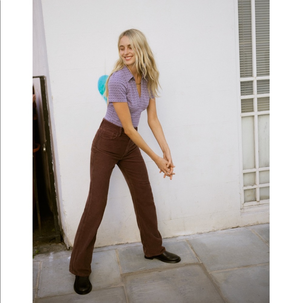 ZARA Wide Leg Full Length Corduroy Pants